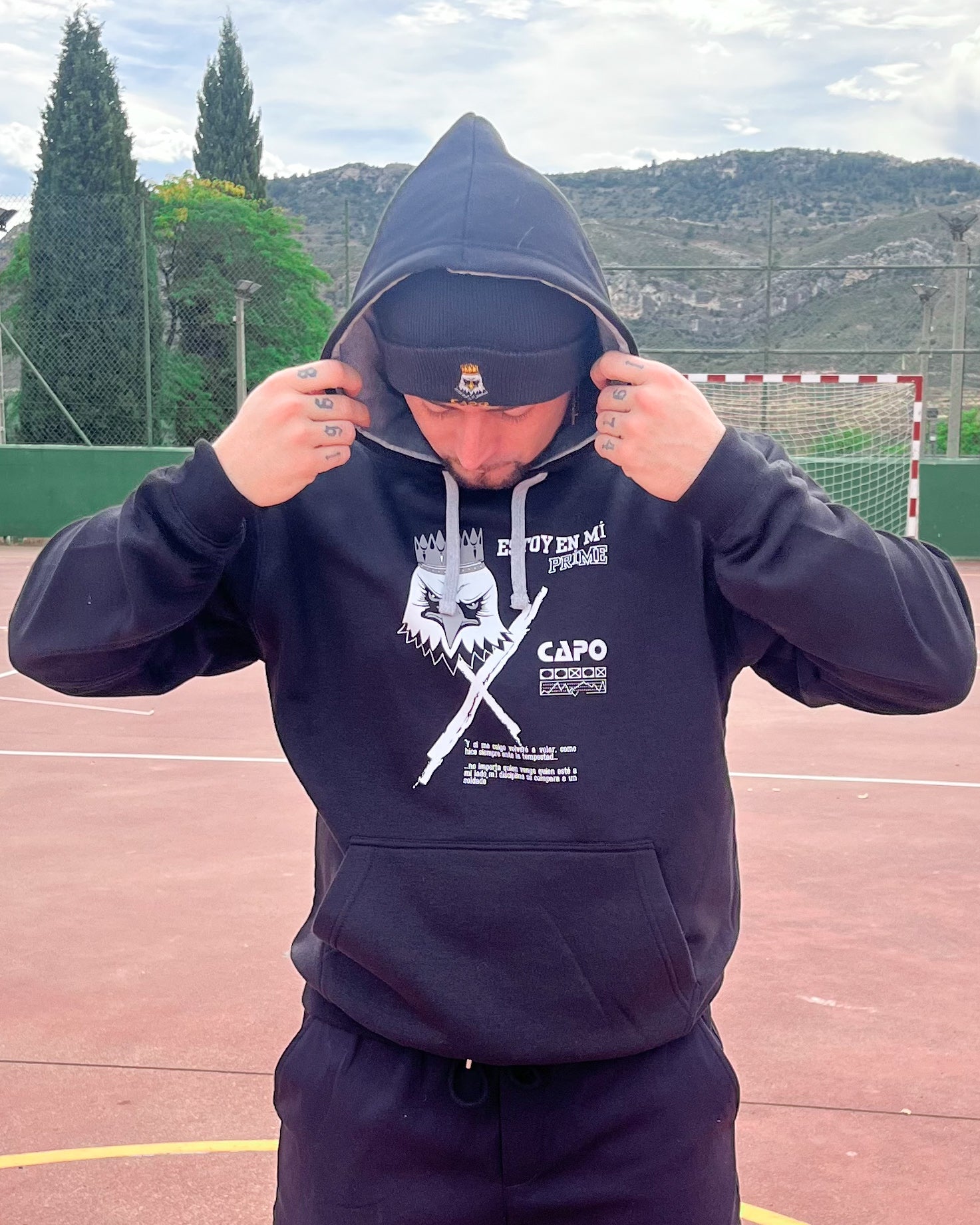 Sudadera "MI PRIME" URBAN UNISEX con capucha y cordón en color contraste - CAPO