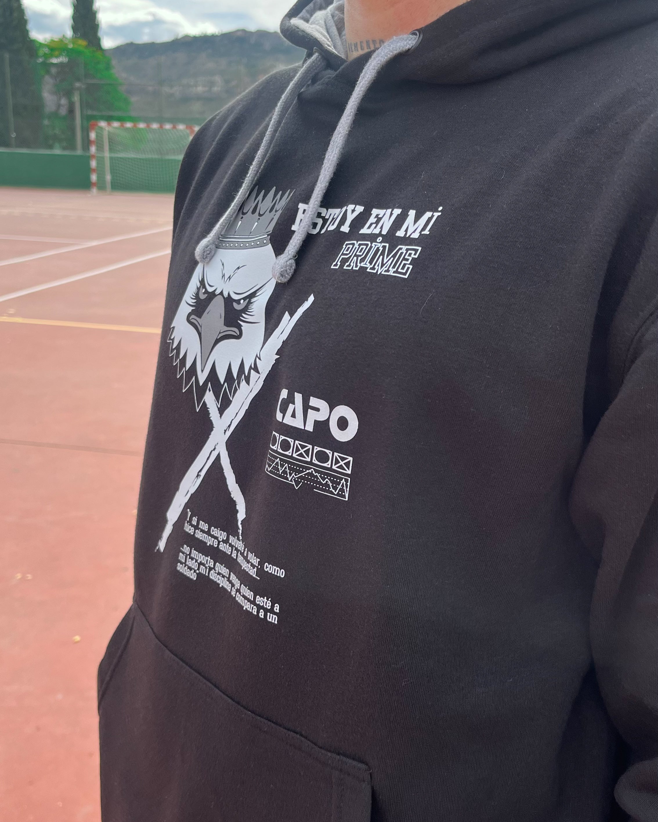 Sudadera "MI PRIME" URBAN UNISEX con capucha y cordón en color contraste - CAPO